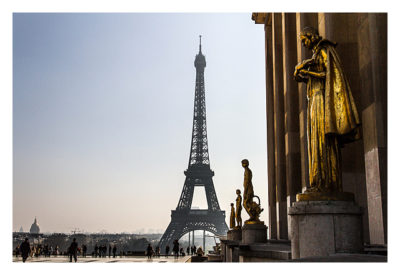 Paris mit Blick vom Trocadero auf den Eifelturm