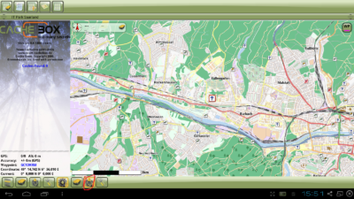 Installation Offline-Karte in Cachebox Geocaching App - Kartenbildschirm