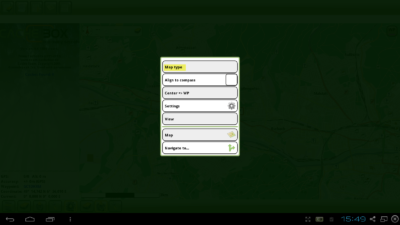 Installation Offline-Karte in Cachebox Geocaching App - Kartenmenü