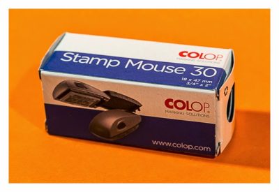Geocaching-Stempel-Test: Stamp Mouse von Colop - Verpackung