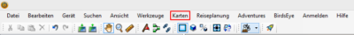 Basecamp - Hauptmenü und Toolbar