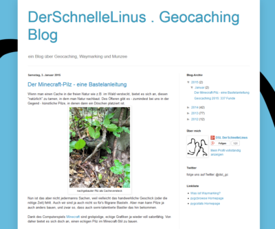 DerSchnelleLinus . Geocaching Blog (Blogvorstellung)