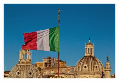 Rom: Geocaching über Silvester - Fahne von Italien