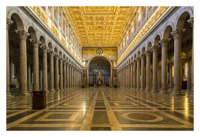 Rom: Geocaching über Silvester - Sankt Paul vor den Mauern: Innenansicht