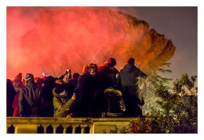 Rom: Geocaching über Silvester - Piazza del Popolo: viele Zuschauer auf der Aussichtsterrasse