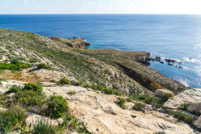 Geocaching auf Malta: Der Süden - die Tempel von ?a?ar Qim und Mnajdra - Blick in die Bucht