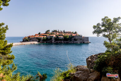 Blick auf Sveti Stefan