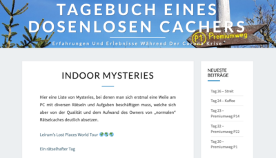 Tagebuch eines dosenlosen Cachers (Blogvorstellung)