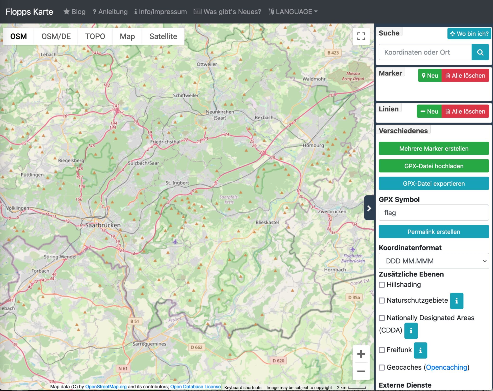Flopps Karte - Eine kleine Anleitung » Saarfuchs on Tour!