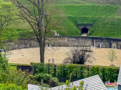 Gladiatoren-Training im r&ouml;mischen Amphitheater in Trier