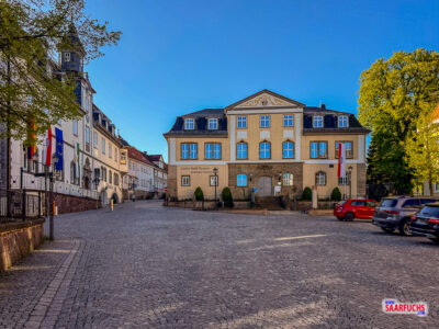 Die Fassade des historischen Amtshauses in Ilmenau, in dem sich heute das Goethe-Stadt-Museum befindet
