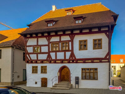 Historisches Fachwerk des Schreiberhauses in der Bräugasse