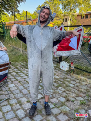 Die Fledermaus auf dem Vorevents zur 20. Geocaching-Meisterschaft in Berlin