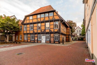 Außenansicht des historischen Freytag’schen Burgmannshofes, heute bekannt als Posthof