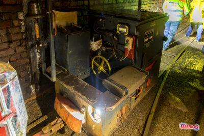 Historische Lokomotive "Kalli" der Grubenbahn