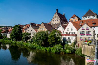 Blick auf Besigheim vom Fluss aus
