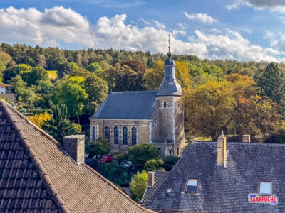 Panoramablick von der Burgterrasse auf die gegenüberliegende Finkenbergkirche