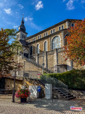 Treppenabgang von der St. Lucia Kirche hinab zum Alten Markt in Stolberg