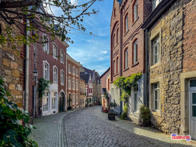 Enge Kopfsteinpflaster Gasse in Stolberg in NRW
