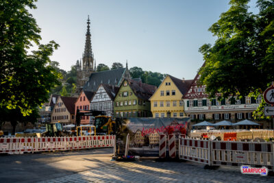 Blick auf die Frauenkirche und die umliegende Altstadt in Esslingen