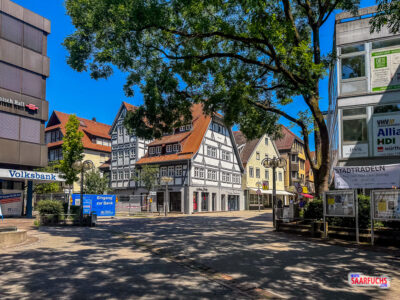 Ein ruhiger Radweg führt durch die Innenstadt von Plochingen