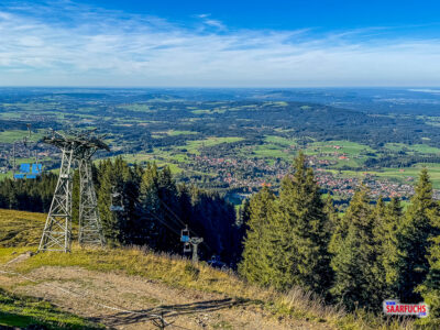 Panoramaausblick von der Bergstation der H&ouml;rnlebahn hinab auf Bad Kohlgrub